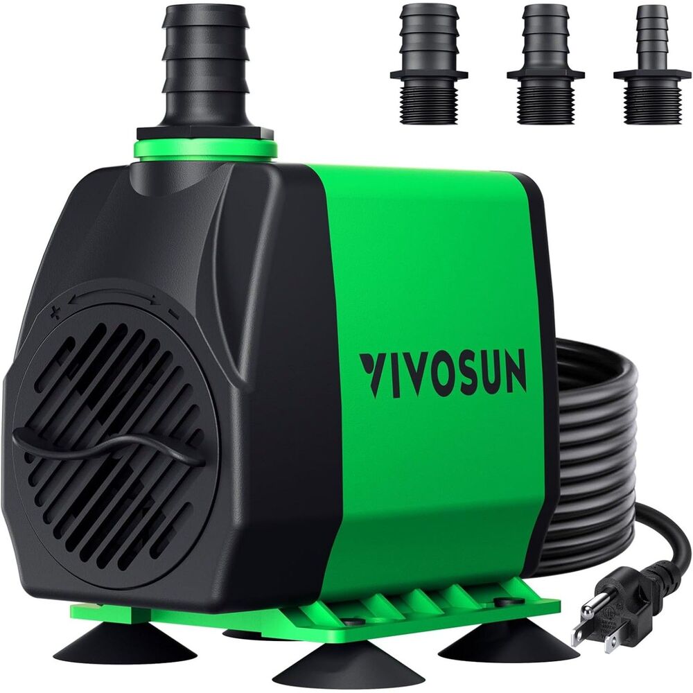 VIVOSUN 800GPH Submersible Water Pump | 24W Ultra Quiet Fountain Pump (Green)